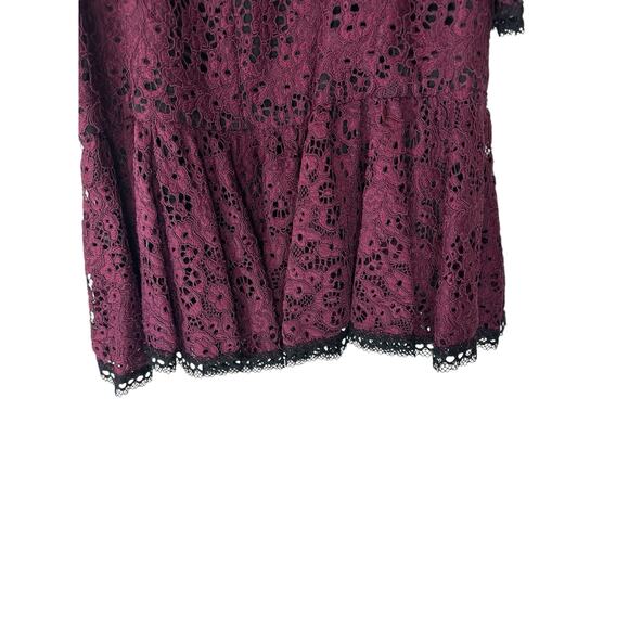 Alexis Burgundy Whimsigoth Guipure Lace Sophia‎ Cocktail Mini Dress Size Small - Picture 9 of 14